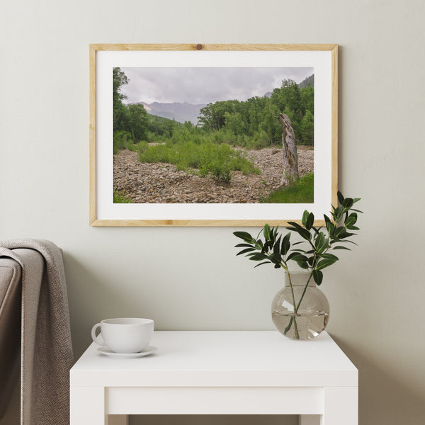 Summertime Mountain River View Photo Print | Canvas -