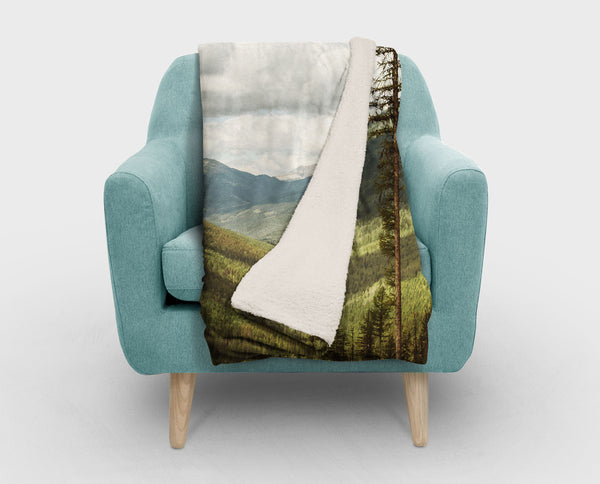 Canada Rocky Mountains Sherpa Fleece Blanket - Home Decor