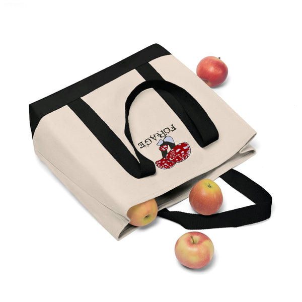 Forage for Mushrooms Shopping Tote Embroidered Cotton
