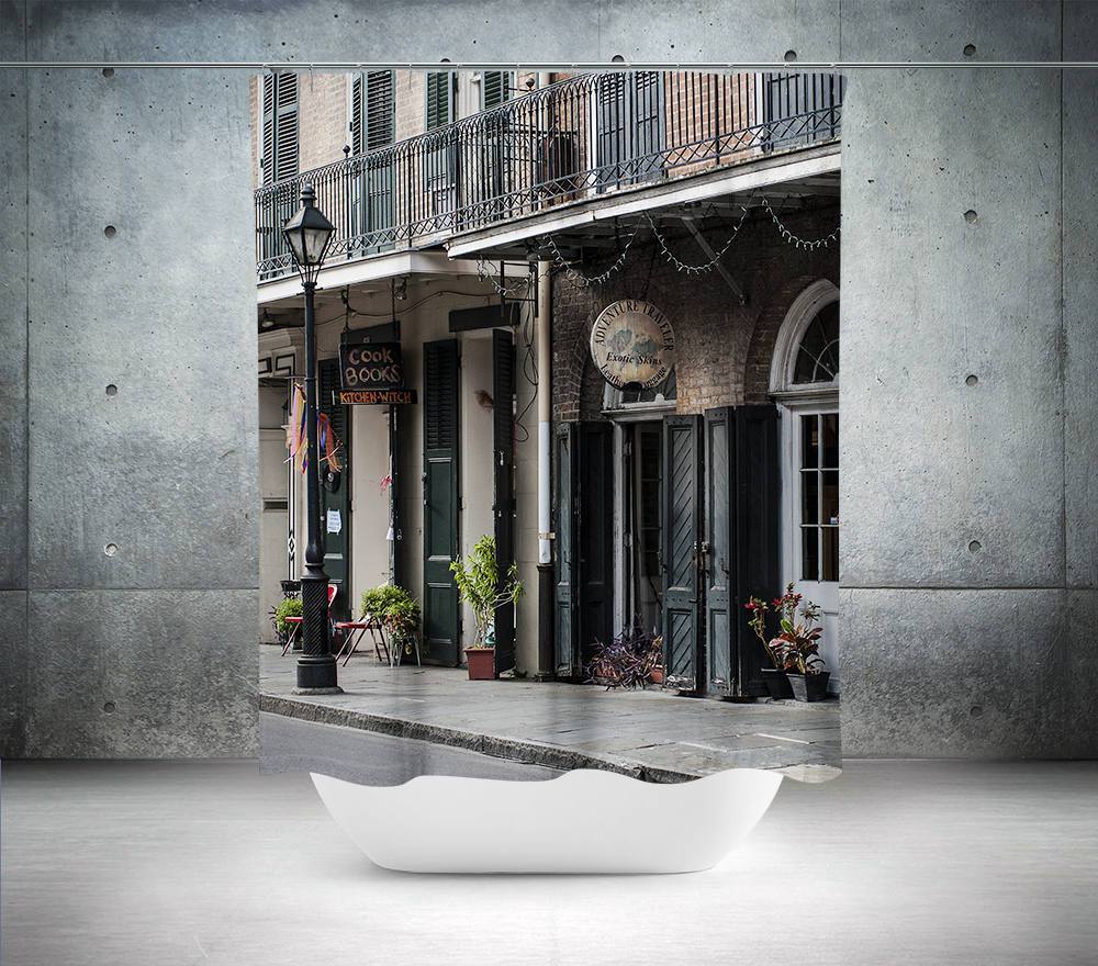 Charters Street New Orleans Shower Curtain 71x74 inch, Modern neutral –  Lost Kat Photography, image size:1000x880