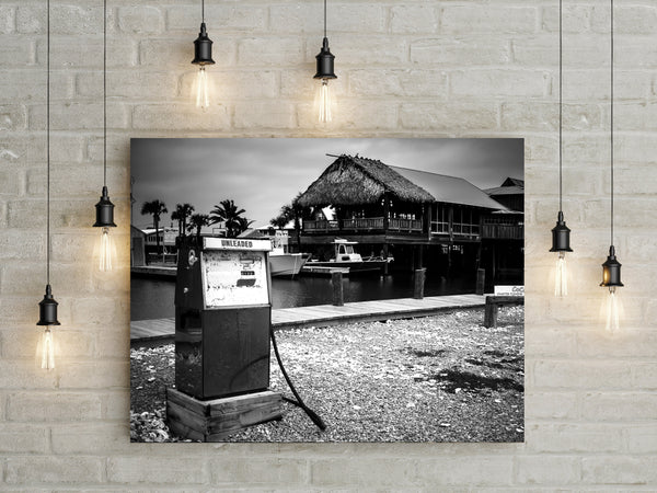 Coco Marina Cocodrie Louisiana Black and White Photo Print -