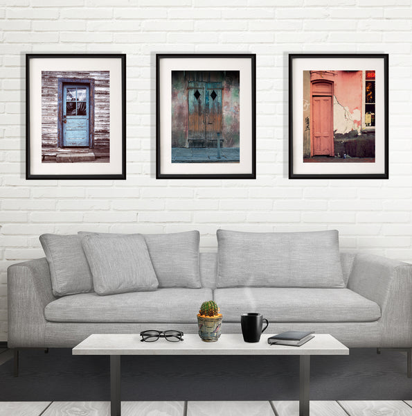 Rustic Doors Wall Art Set Collection of 3 Prints -