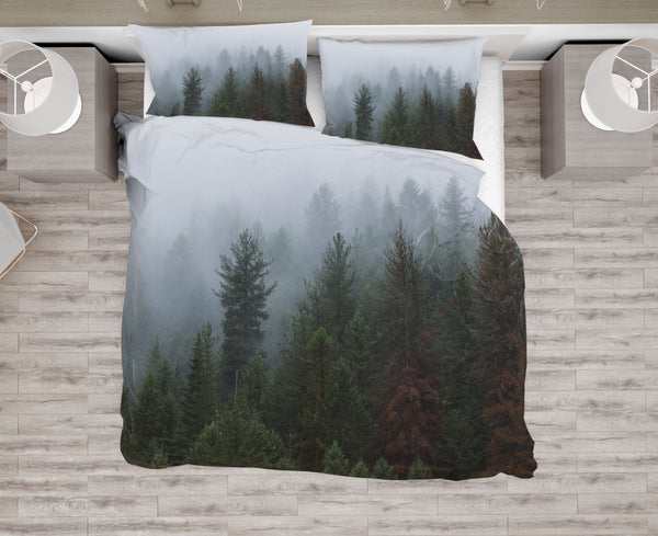 Moody Foggy Forest Duvet Cover or Comforter - Home Decor