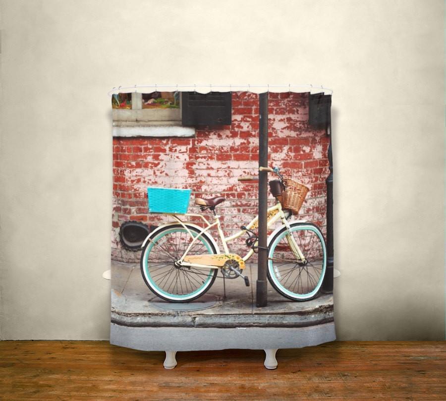 French Quarter Bicycle Shower Curtain 71x74 inches Lost Kat Photography