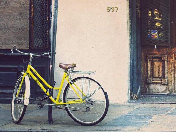Yellow Schwinn Photo Print French Quarter New Orleans