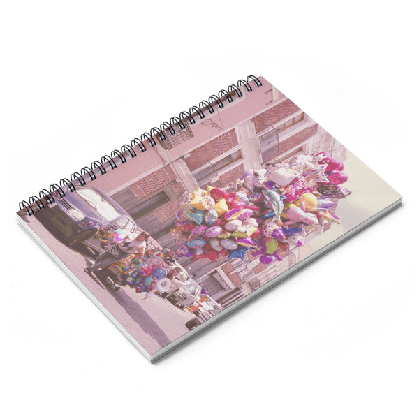 Pink Balloons Notebook - Spiral or Hard Cover Ruled Line -