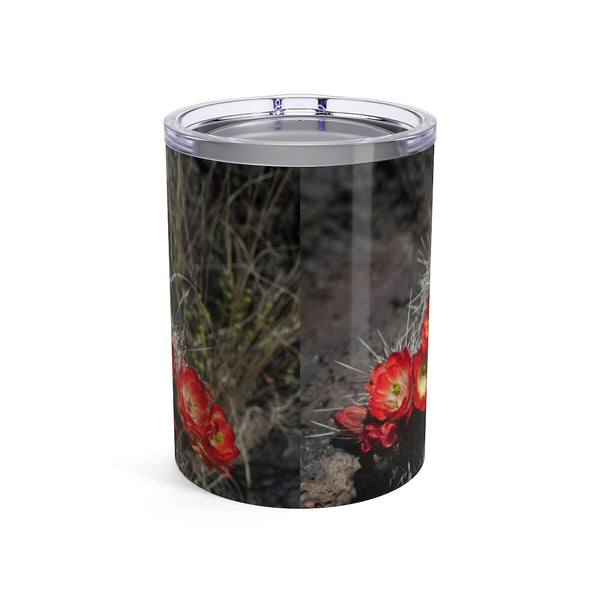 Red Cactus Flowers Tumbler 10oz Stainless Steel Travel