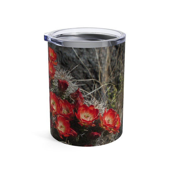 Red Cactus Flowers Tumbler 10oz Stainless Steel Travel