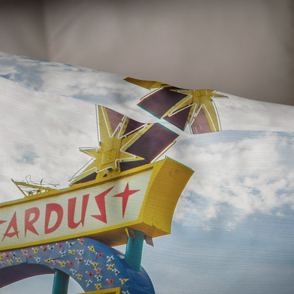 Stardust Motel Sign Throw Pillow Cover Retro Home Decor, -