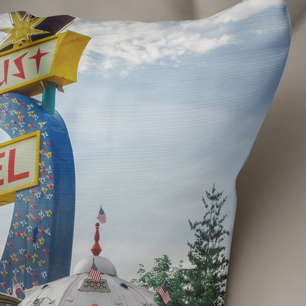 Stardust Motel Sign Throw Pillow Cover Retro Home Decor, -