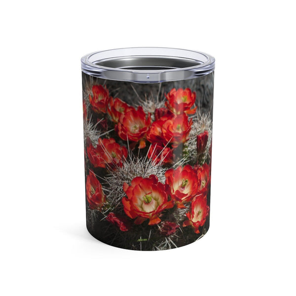 Red Cactus Flowers Tumbler 10oz Stainless Steel Travel