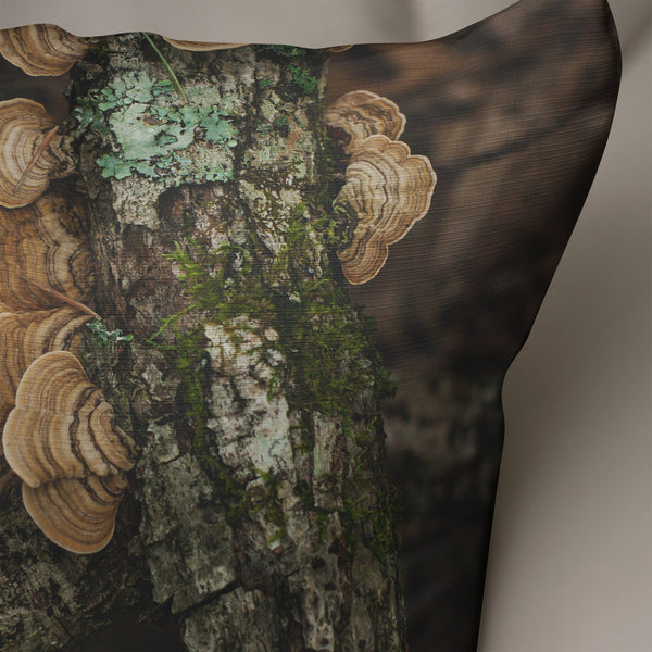 Turkey Tail Mushroom Throw Pillow Cover Woodland Decor -