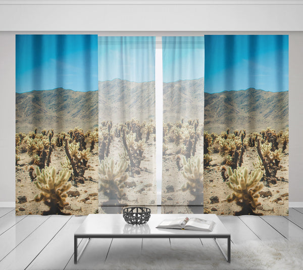 Joshua Tree California Desert Window Curtains 50x84 Sheer