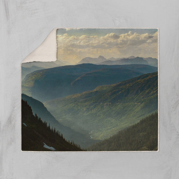Glacier National Park View Sherpa Throw Blanket Mountain