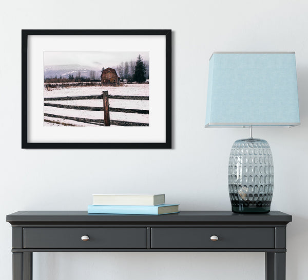 Winter Barn Rustic Photography Idaho Photo Print
