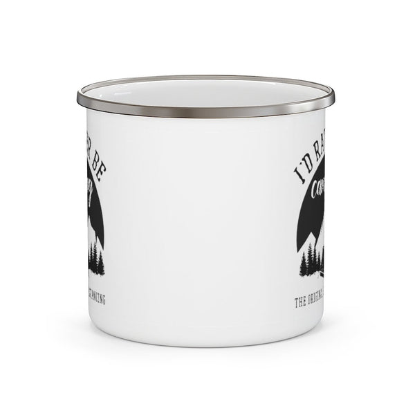 ’I’d Rather Be Camping’ Rustic Enamel Campfire Mug -12oz