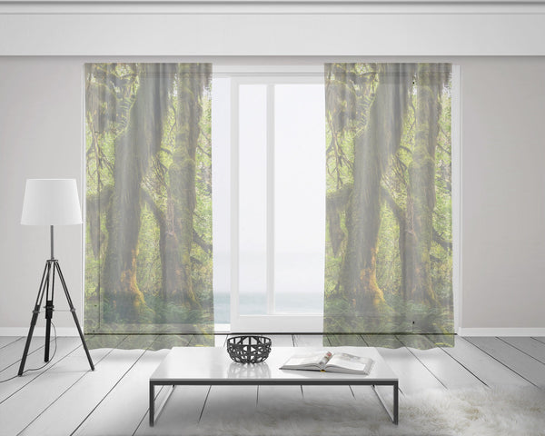 Mossy Forest Window Curtains 50x84 Sheer or Blackout - &