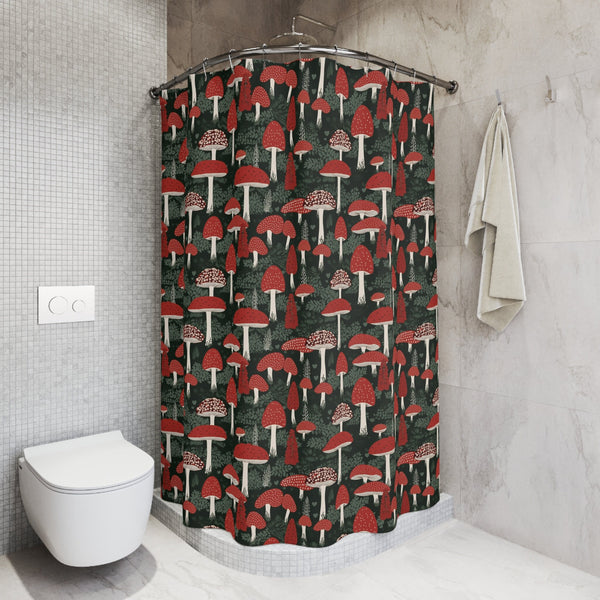Mushrooms Shower Curtain 71x74 inches Hippie Bathroom Decor