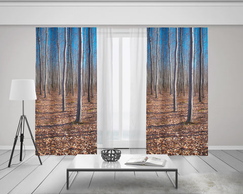 Lost In The Autumn Forest Window Curtains 58x84 Sheer