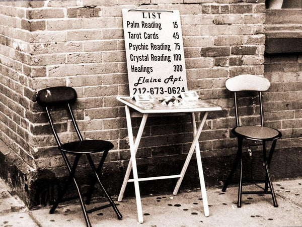 Palm Reader New York Black and White Photo Print -