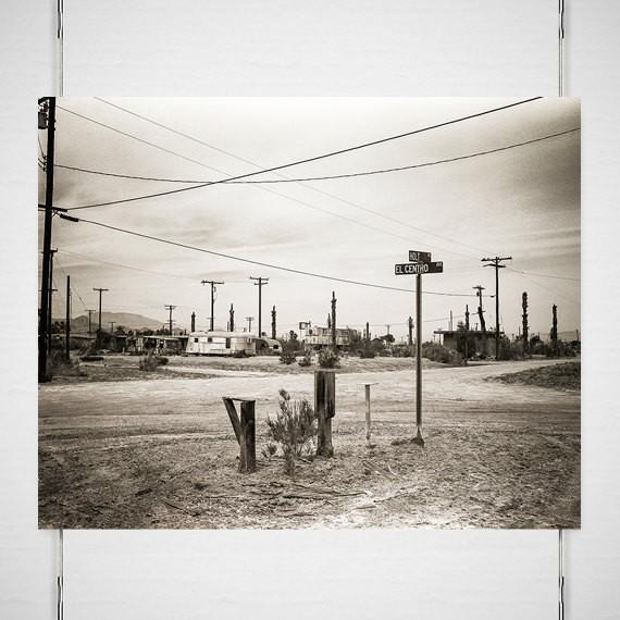 El Centro and Holt Salton Sea City California Black White