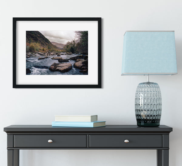 Rocky Blue River in Snowdonia Wales - Photo Print -