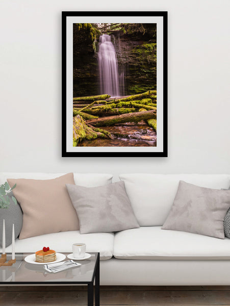 Mossy Waterfall Scene Pacific Northwest Nature Photography