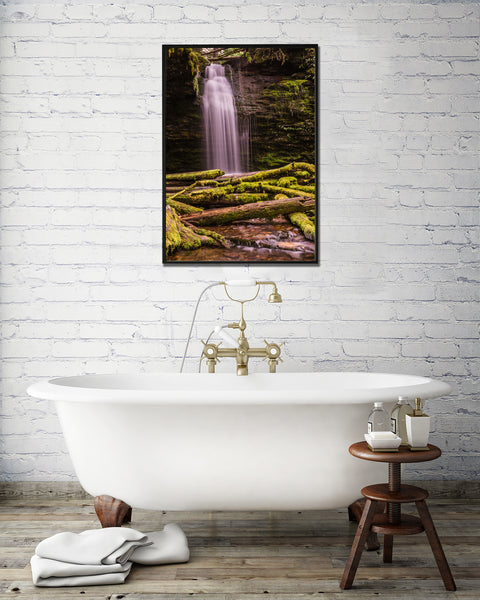 Mossy Waterfall Scene Pacific Northwest Nature Photography