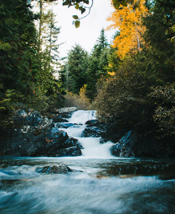 Autumn Waterfall in the Cascade Mountains Photo Print -