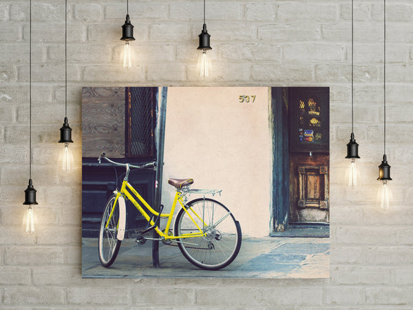 Yellow Schwinn Photo Print French Quarter New Orleans