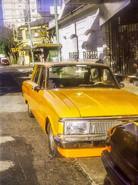Vintage Yellow Car Wall Art Buenos Aires Street Photography