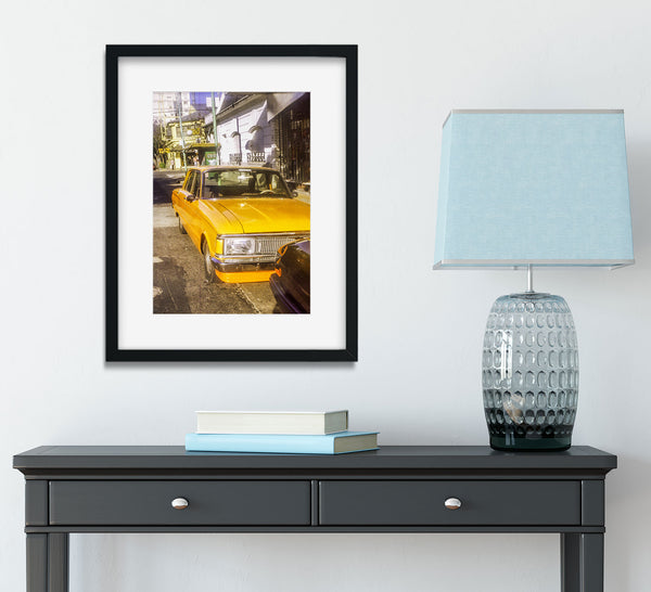 Vintage Yellow Car Wall Art Buenos Aires Street Photography