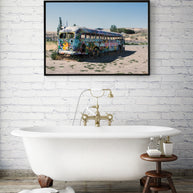Graffiti Bus in the Desert Photo Print, BLM Wall Art