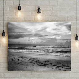 Tybee Island Seascape Photograph, Georgia Coast, Black and White Fine Art Print