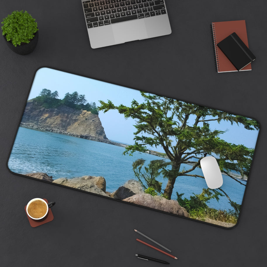 LaPush Washington Coastal Desk Mat - Pacific Northwest Ocean Mouse Pad - Extended Nature Keyboard Mat - Scenic Beach Workspace Decor