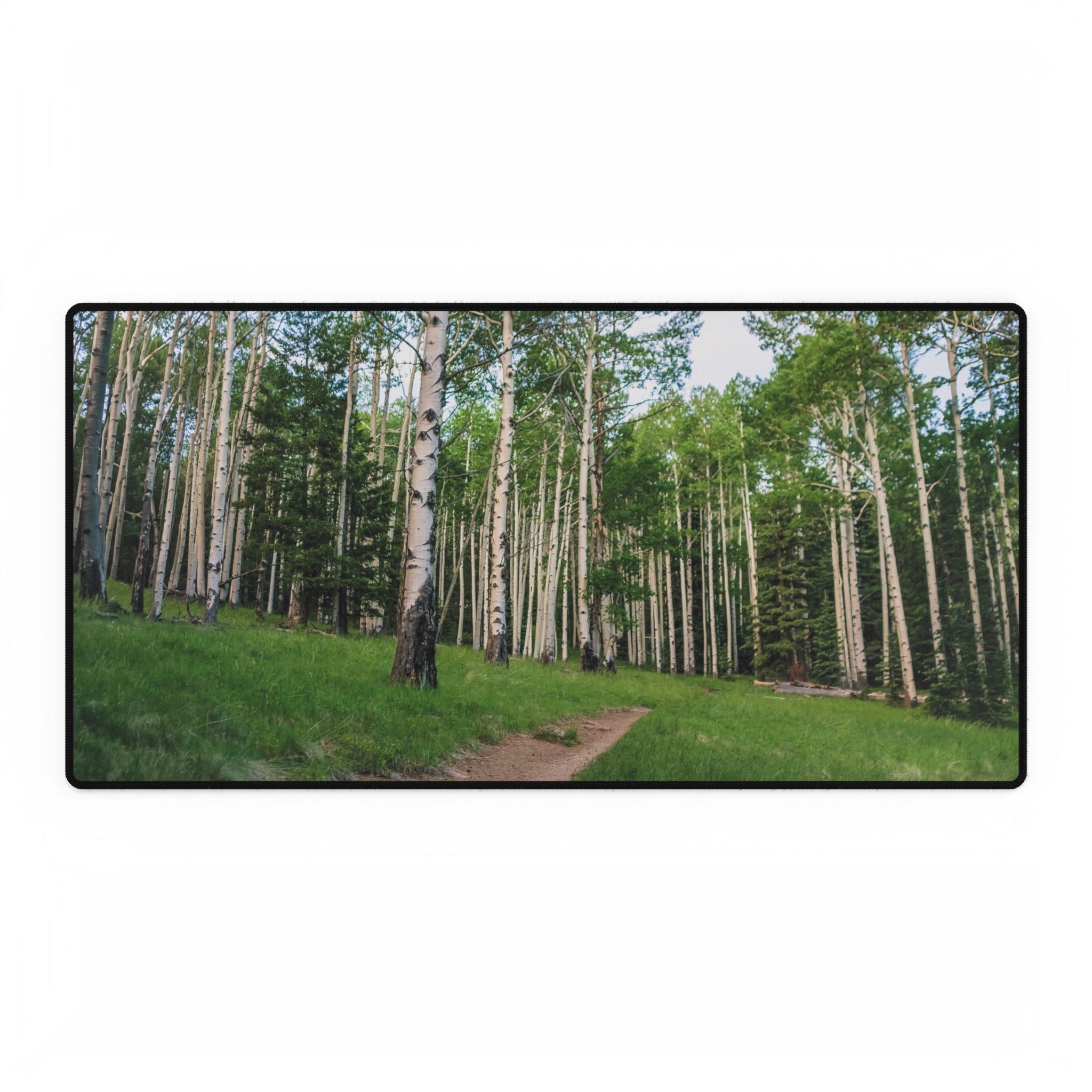 Forest Aspen Path Desk Mat - Large Gaming/Office Mousepad