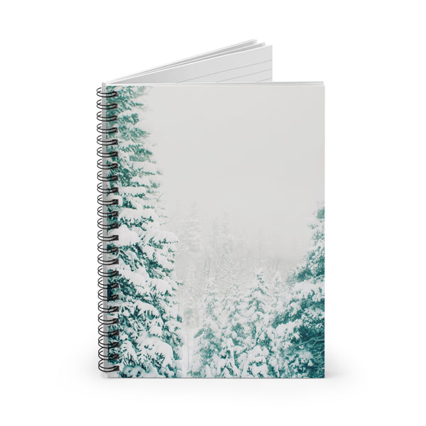Winter Forest Spiral Notebook — Snowy Pine Ruled Journal