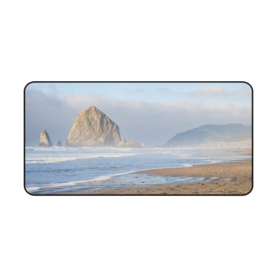 Haystack Rock Desk Mat - Oregon Coast Cannon Beach Mouse Pad - Extended Nature Keyboard Mat - Coastal Scenic Workspace Decor