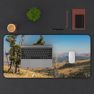 Yellowstone Desk Mat - Golden Valley Landscape Mouse Pad - Extended Nature Keyboard Pad - Scenic Mountain Decor