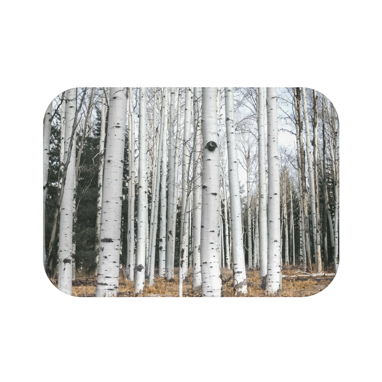 Birch Forest Bath Mat, Nature Bathroom