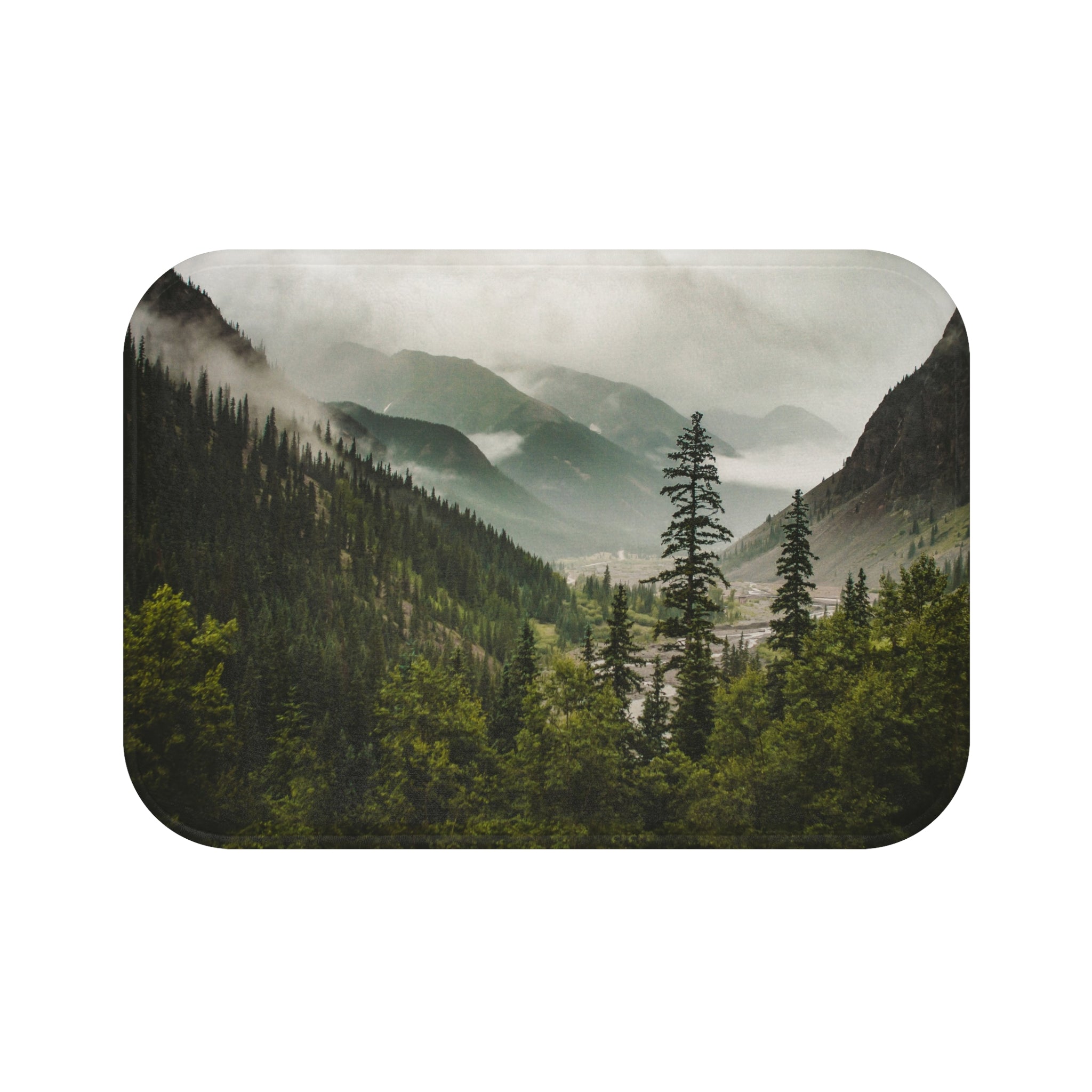 Mountain Valley Bath Mat, Colorado Themed Bathroom Decor