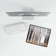 Birch Forest Desk Mat — Rustic Woodland Mousepad & Desk Protector