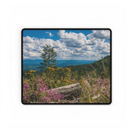 Mountaintop Wildflowers Desk Mat — Scenic Landscape Mouse Pad for Office & Home