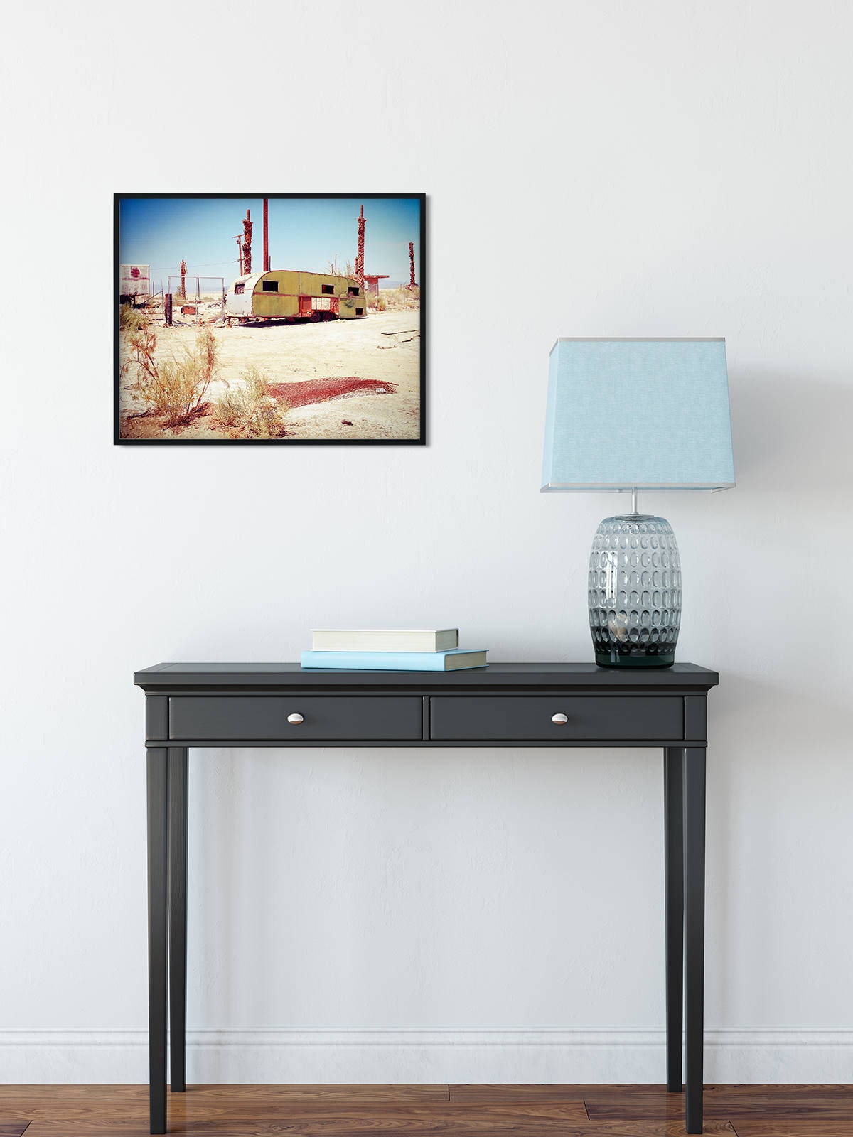 Retro Trailer Art Print, Salton Sea Photography, California Desert