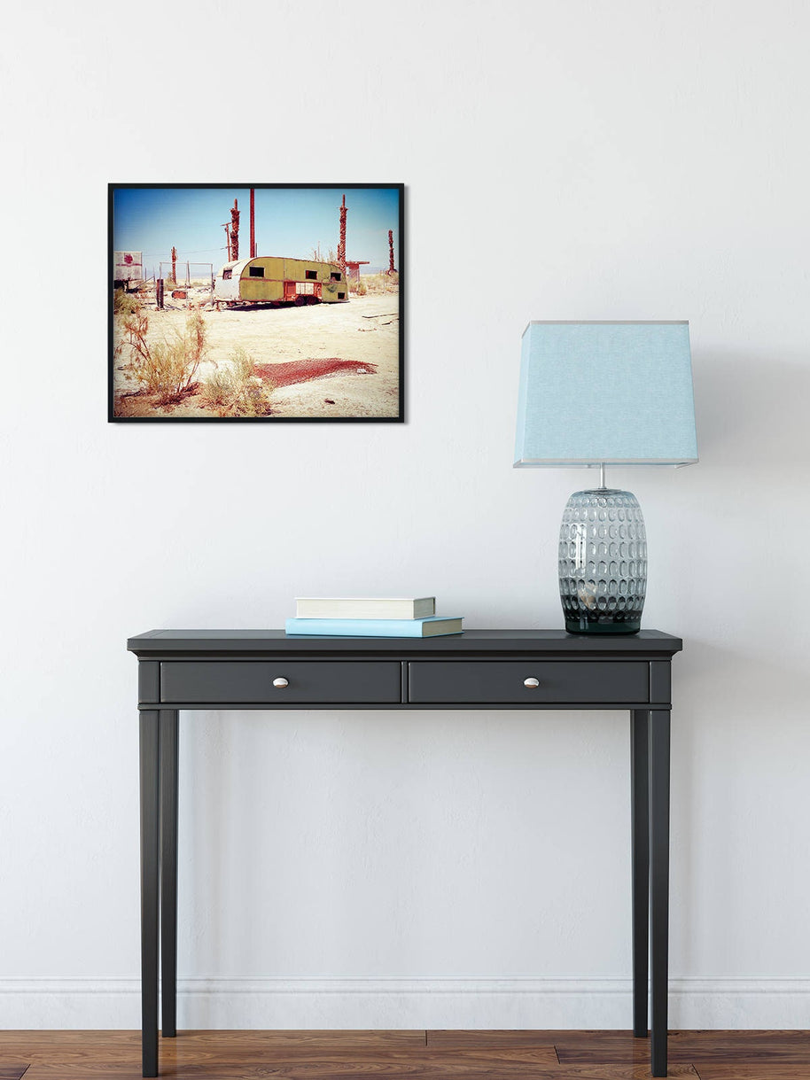 Retro Trailer Art Print, Salton Sea Photography, California Desert