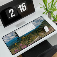 Mountaintop Wildflowers Desk Mat — Scenic Landscape Mouse Pad for Office & Home
