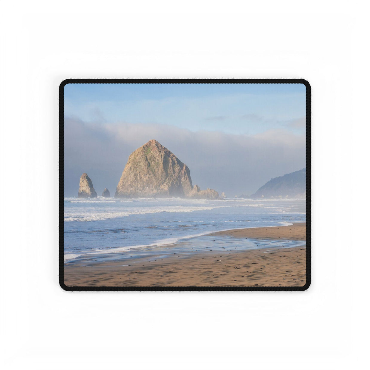 Pacific Beach Desk Mat — Coastal Haystack Rock Scenic Mouse Pad