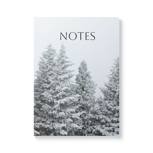 Winter Storm Pine Trees Notebook — Softcover Journal