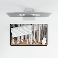 Birch Forest Desk Mat — Rustic Woodland Mousepad & Desk Protector