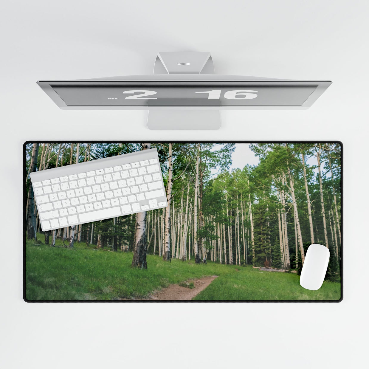 Forest Aspen Path Desk Mat - Large Gaming/Office Mousepad
